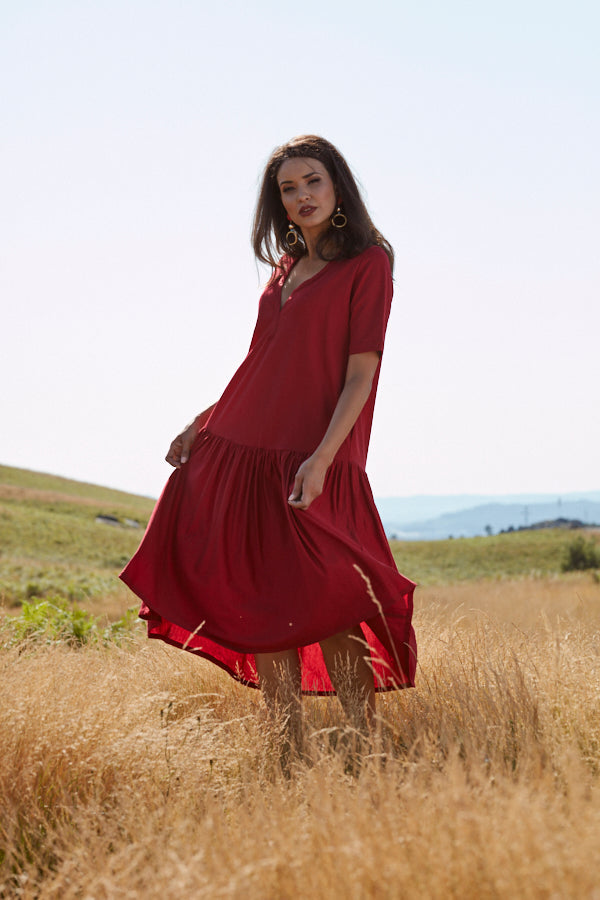 vestido con volante