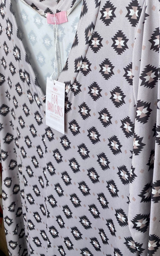Vestido comprido em malha estampada